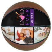 Cool Modern Sports Best Dad ever Photo Collage Basketbal (Voorkant)