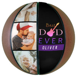 Cool Modern Sports Best Dad ever Photo Collage Basketbal