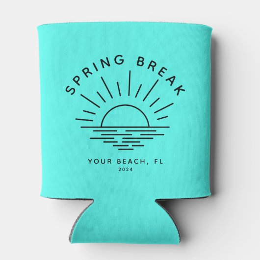 Cool Modern Spring Break Aangepaste locatie Blikjeskoeler (Achterkant)