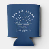 Cool Modern Spring Break Aangepaste locatie Blikjeskoeler (Achterkant)