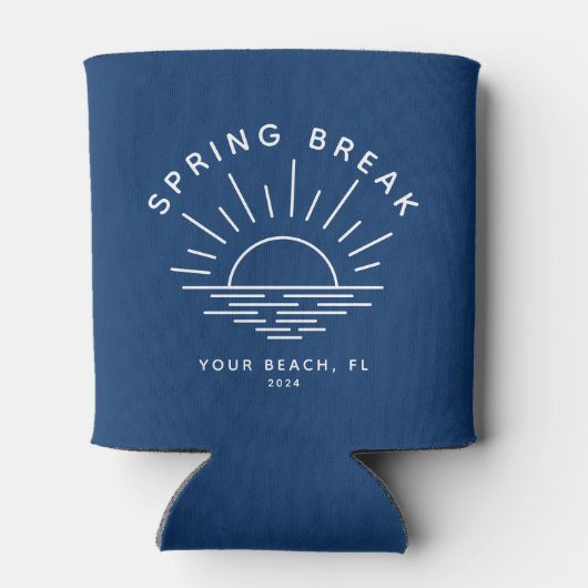 Cool Modern Spring Break Aangepaste locatie Blikjeskoeler (Achterkant)