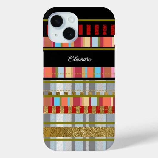 Cool Modern Stripes Custom Case-Mate iPhone Case (Achterkant)