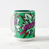 Cool Modern Strips BOOM Plezier Tweekleurige Koffiemok (Voorkant links)