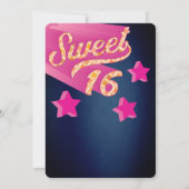 Cool modern super ster typografie roze blauw kaart (Achterkant)