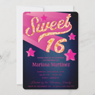 Cool modern super ster typografie roze blauw kaart