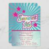 Cool modern super ster typografie roze blauw kaart (Voorkant / Achterkant)