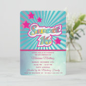 Cool modern super ster typografie roze blauw kaart (Staand voorkant)