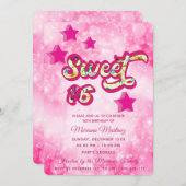 Cool modern super ster typografie roze kaart (Voorkant / Achterkant)