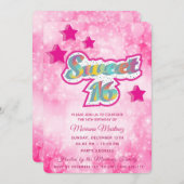 Cool modern super ster typografie roze kaart (Voorkant / Achterkant)