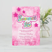 Cool modern super ster typografie roze kaart (Staand voorkant)