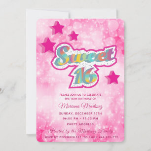 Cool modern super ster typografie roze kaart