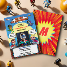 Cool Modern Superhero Cartoon Foto Verjaardagsfees