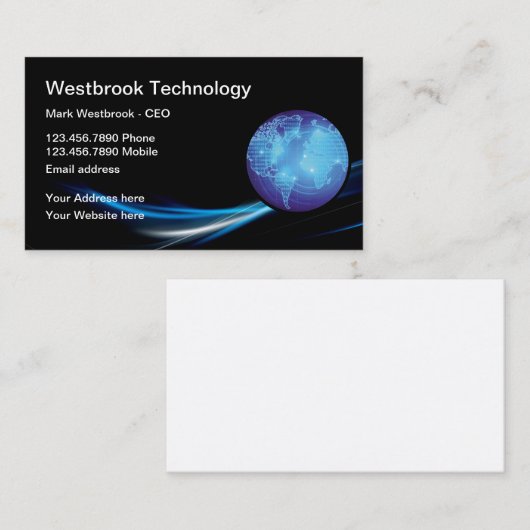 Cool Modern Technology-Visitekaartjes Visitekaartje (Voorkant / Achterkant)