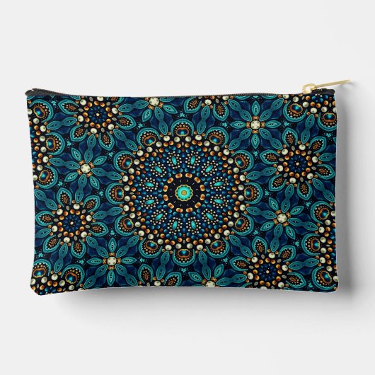 Cool Modern Trendy Blauwgroen Dot Art Design Etui (Achterkant)