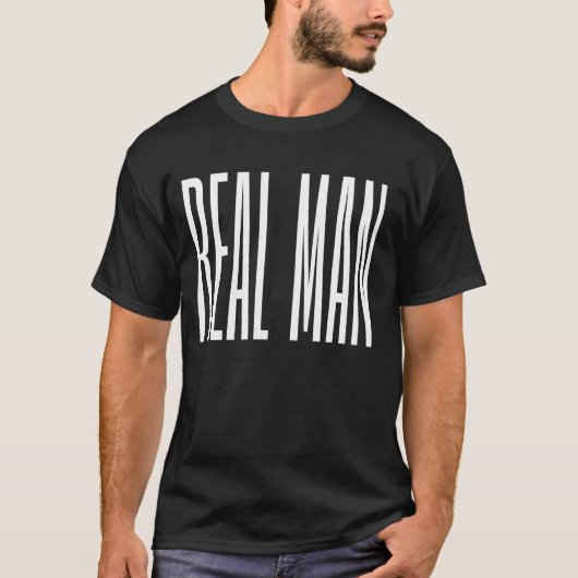Cool modern trendy eenvoudig zwart Echt man mannen T-shirt (Voorkant)