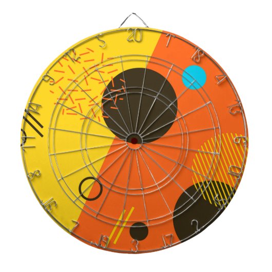 Cool, modern, trendy, urban Memphis illustratie Dartbord (Voorkant)