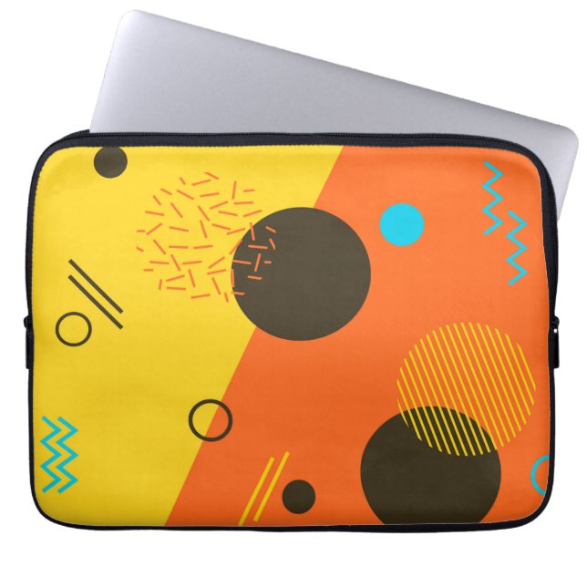 Cool, modern, trendy, urban Memphis illustratie Laptop Sleeve (Voorkant)
