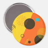 Cool, modern, trendy, urban Memphis illustratie Magneet (Voorkant / Achterkant)