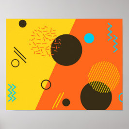 Cool, modern, trendy, urban Memphis illustratie Poster