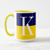 Cool Modern Tweekleurig Monogram Mok (Links)