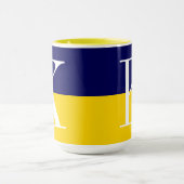 Cool Modern Tweekleurig Monogram Mok (Midden)
