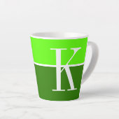 Cool Modern Two Tone Monogram Latte Mok (Rechterhoek)