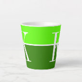 Cool Modern Two Tone Monogram Latte Mok (Voorkant)