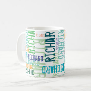 Cool & Modern Typography Naam Koffiemok