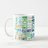 Cool & Modern Typography Naam Koffiemok (Links)