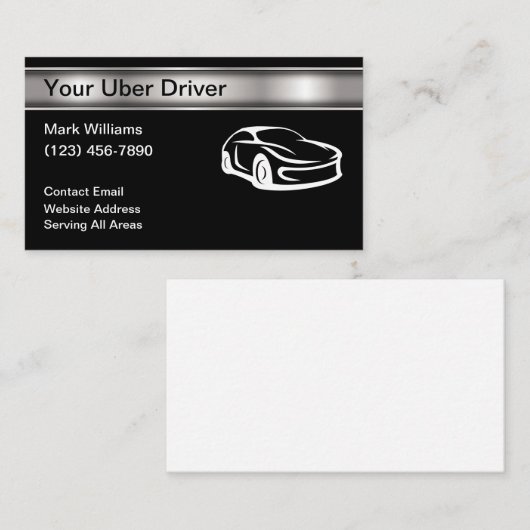 Cool Modern Uber Driver Ride Hailing Visitekaartje (Voorkant / Achterkant)