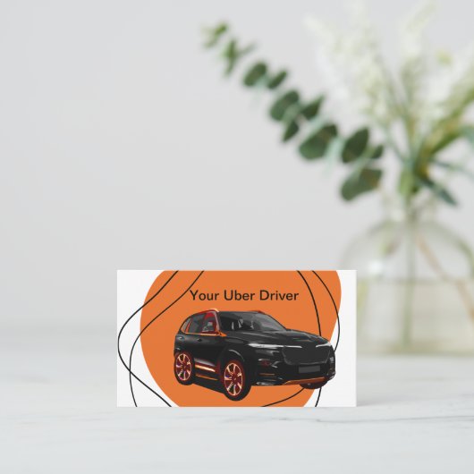 Cool Modern Uber Driver Visitekaartje Design (Staand voorkant)