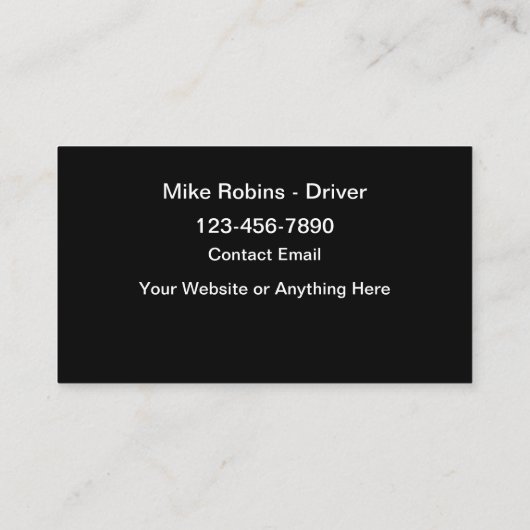 Cool Modern Uber Driver Visitekaartje Design (Achterkant)