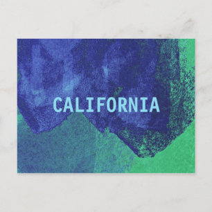 Cool modern, uniek blauw oceaan Californië-ontwerp Briefkaart