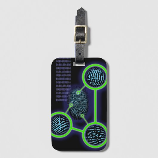 Cool Modern vingerafdruk identificatie wetenschap Bagagelabel (Voorkant (verticaal))