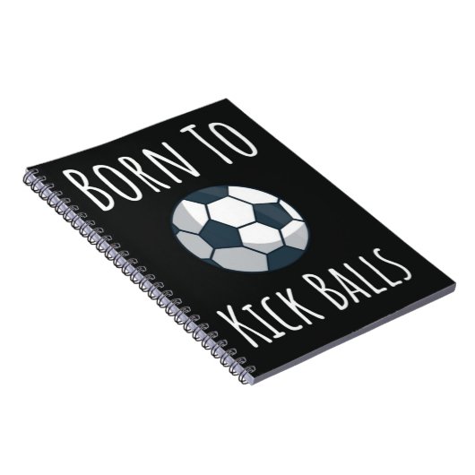 Cool Modern Voetbal Cadeaus Boy Player Trendy Notitieboek (Rechterzijde)