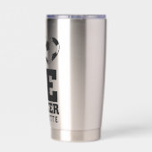 Cool Modern Voetbal Liefde Gepersonaliseerde Naam Geïsoleerde Drinkbeker (Achterkant)