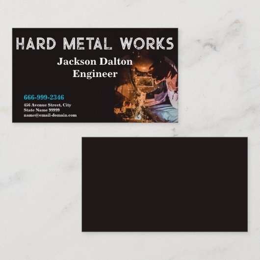 Cool Modern Welding Service Visitekaartje (Voorkant / Achterkant)