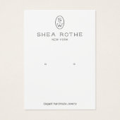 Cool Modern White Monogram Earring Display Card Visitekaartje (Voorkant)