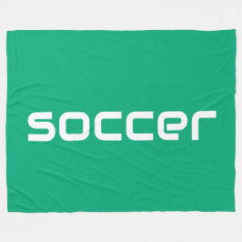 Cool Modern White Voetbal Tekst op Heldergroen Fleece Deken