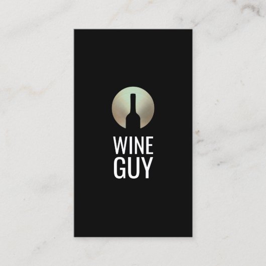 Cool Modern Wijnfles Sommelier Logo Visitekaartje (Voorkant)