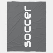 Cool Modern Wit Voetbal Tekst op Medium Grijs Fleece Deken (Voorkant)