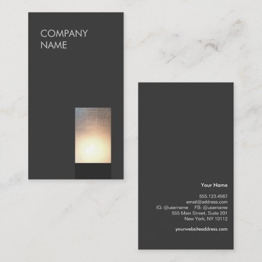 Cool Modern Zen Glow Minimalistisch Zwart Visitekaartje (Voorkant / Achterkant)