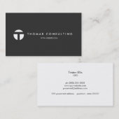 Cool Modern Zilver Monogram Zwart Professioneel Visitekaartje (Voorkant / Achterkant)