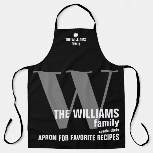 Cool Modern Zwart Monogram Schort (Voorkant)