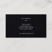 Cool Modern Zwart Professioneel Visitekaartje (Achterkant)