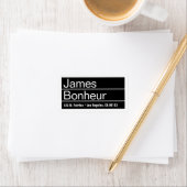 Cool Modern Zwart & Wit Retouradres Etiket (Insitu)