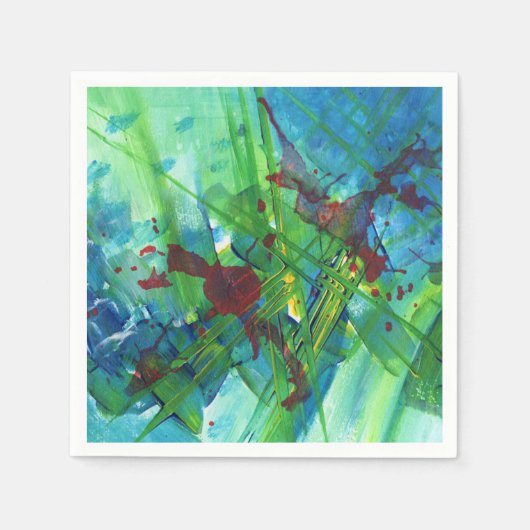 Cool Moderne Abstracte acrylkunst Cocktail Napkins Servet (Voorkant)