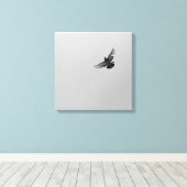 Cool Moderne B&W-vliegende vogel, eenvoudig modern Canvas Afdruk (Insitu (Houten vloer))