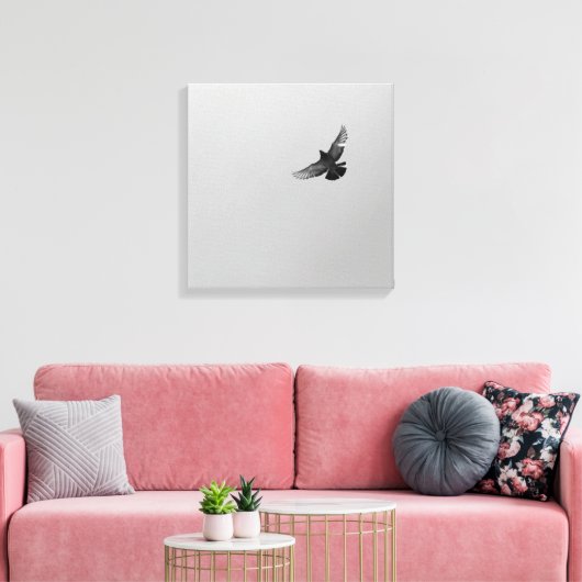 Cool Moderne B&W-vliegende vogel, eenvoudig modern Canvas Afdruk (Insitu (Woonkamer))