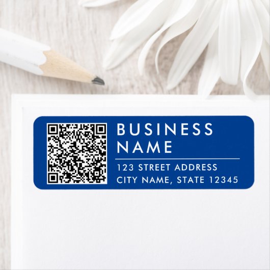 Cool Moderne Blauwe Minimalistische Website QR Cod Etiket (Insitu)